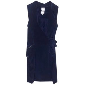 Yoana Baraschi Navy Silk Midi Dress